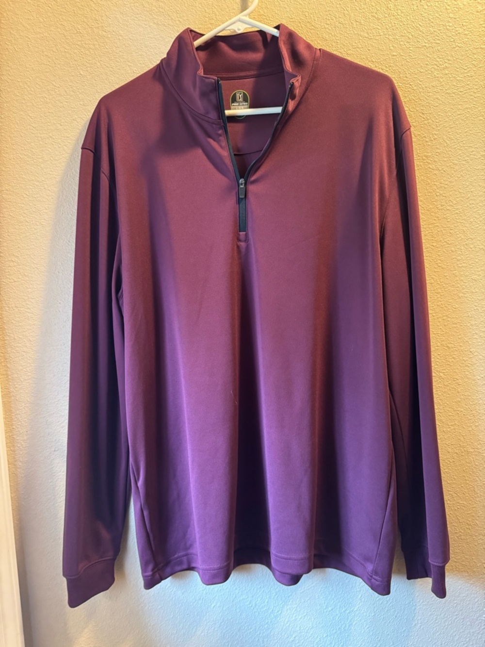 PGA Tour Men's Plum Quarter-Zip Pullover